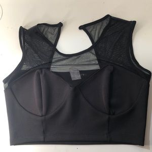 Mesh black crop top